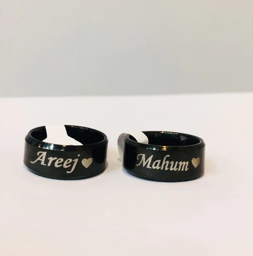 (Set OF Two) Engraved Ring with You Name